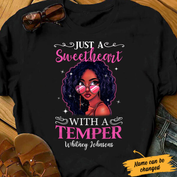 Personalized Bwa Sweetheart With Temper T Shirt