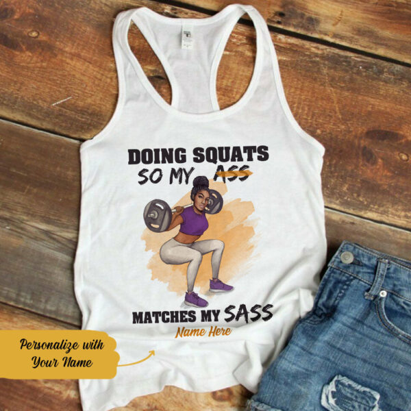 Personalized Bwa Gym Squat Racerback Tank