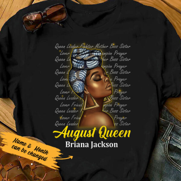 Personalized Bwa August Queen T Shirt