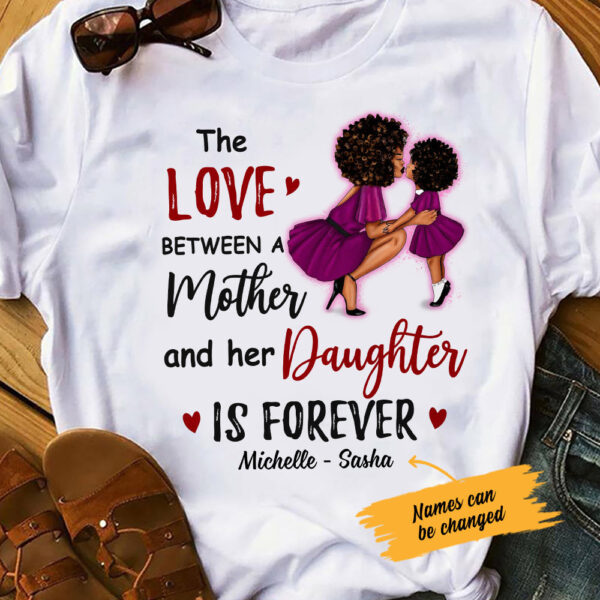 Personalized Bwa Mom Daughter Love White T Shirt