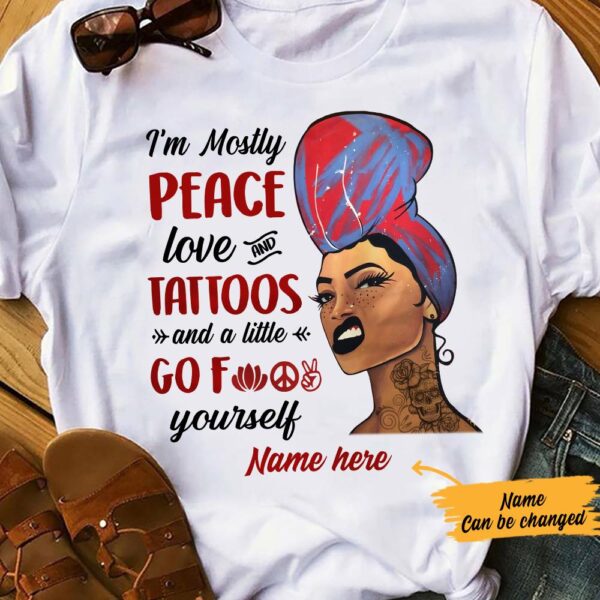 Personalized Bwa Tattoos Peace amp Love T Shirt