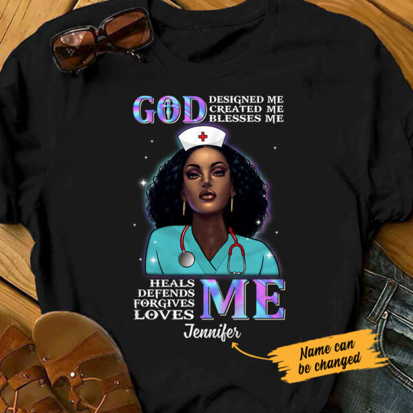 Personalized Bwa Nurse God Heals Me T Shirt