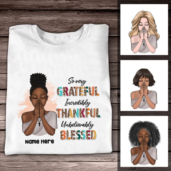 Personalized Bwa Grateful Thankful Blessed T Shirt