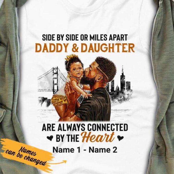 Personalized BWA Dad And Daughter Connected By The Heart T Shirt SB92 26O53