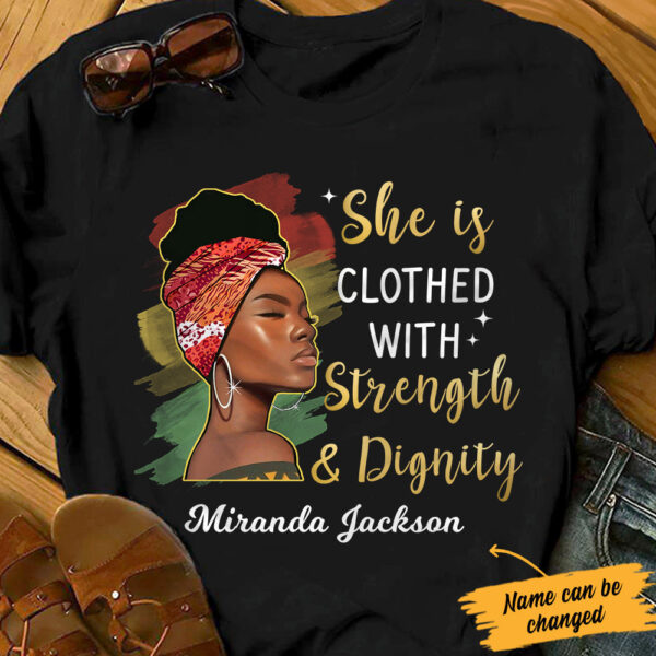 Personalized Bwa Clothed With Strength And Dignity T Shirt