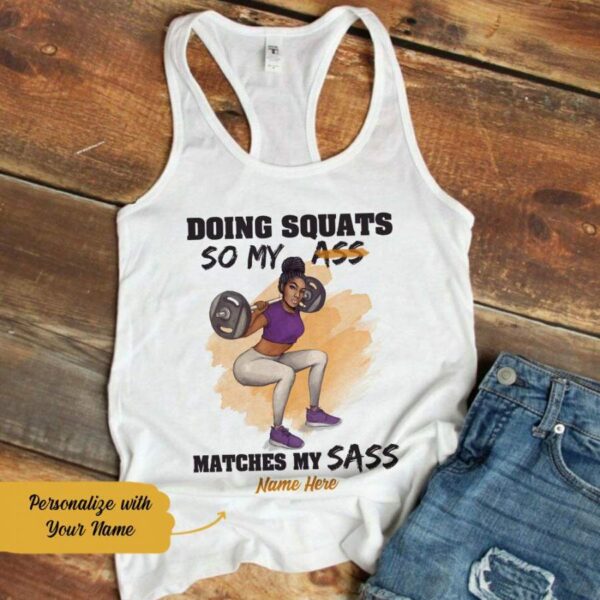 Personalized BWA Gym Squat Racerback Tank SB14 85O58