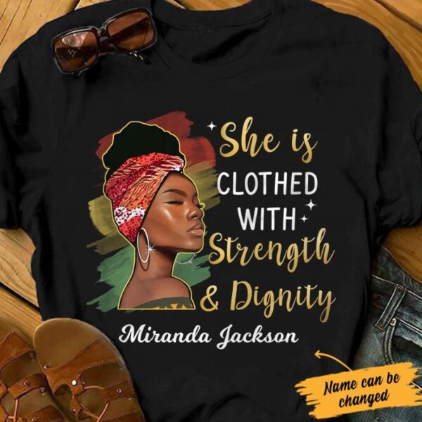 Personalized BWA Clothed With Strength And Dignity T Shirt JL311 30O34