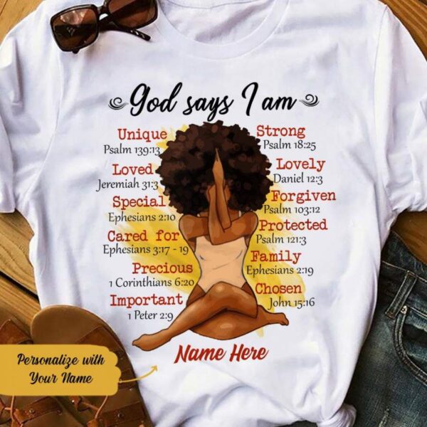 Personalized BWA God Says I Am T Shirt AG282 30O58