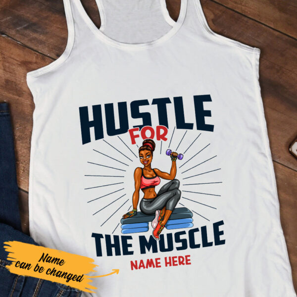 Personalized Bwa Gym Hustle Racerback Tank