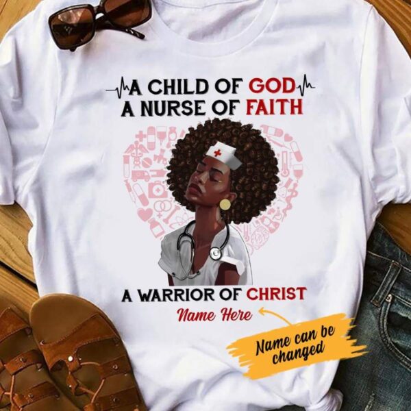 Personalized BWA Nurse A Child Of God T Shirt AG281 95O53