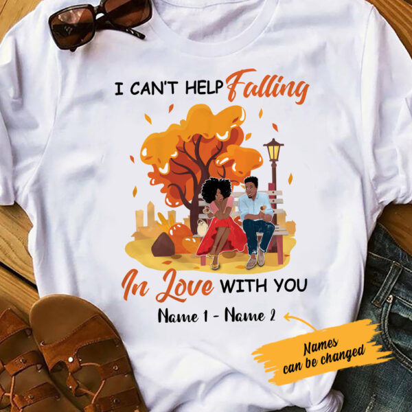 Personalized Bwa Couple Falling In Love T Shirt