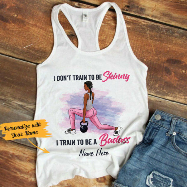 Personalized Bwa Gym Dont Train To Be Skinny Racerback Tank