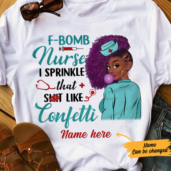 Personalized Bwa Nurse F Bomb T Shirt