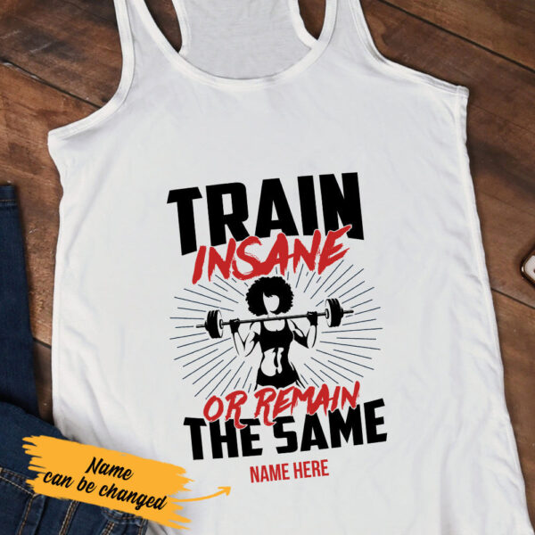 Personalized Bwa Gym Train Insane Racerback Tank