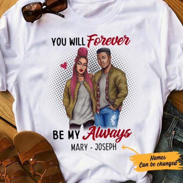 Personalized BWA Couple Forever Always T Shirt AG111 65O57